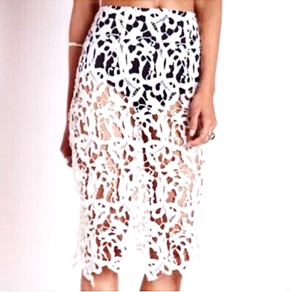 Missguided Lace Midi Skirt with Black Hot Pants Size 6